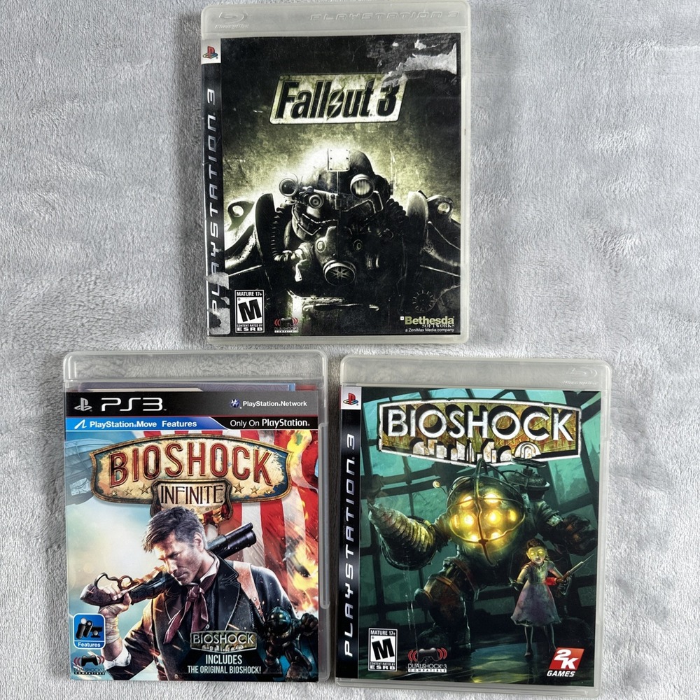 PS3 Game Lot – Fallout 3 + BioShock 1 & Infinite